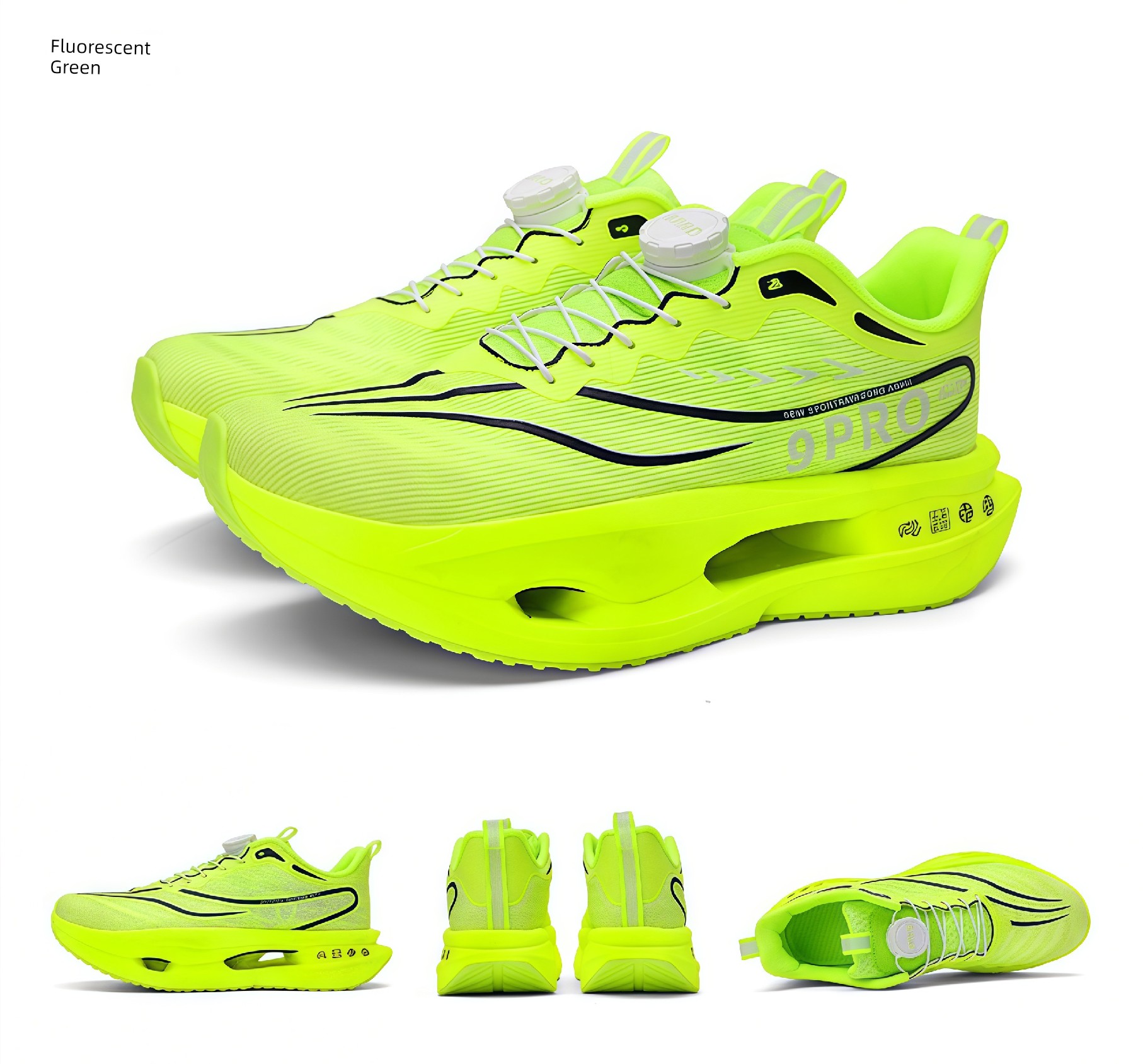Red Rabbit 9 Pro Children's Shock-Absorbing Sports Shoes, New Autumn Model, Student-Specific Running Shoes, Button Running Shoes for Older Boys — 34