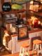 Ruojing Ruolai coffee shop DIY cottage handmade house wooden assembly model villa building block toy gift women