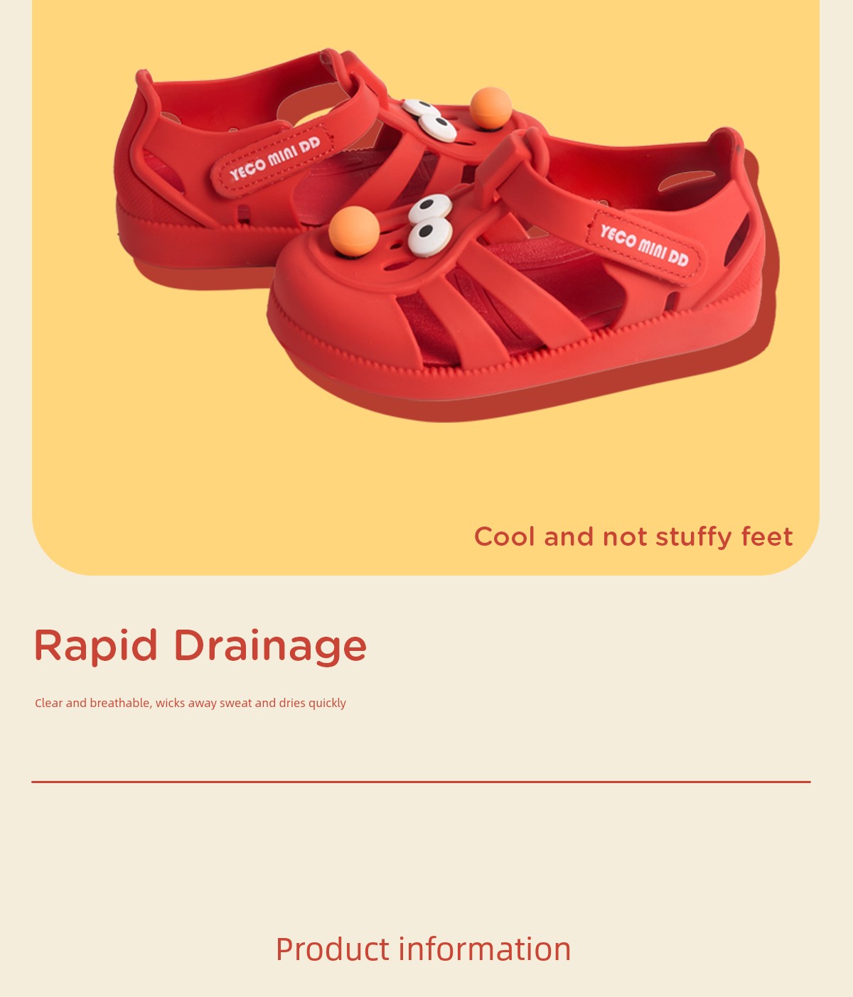 Yecominidd Kidsren's Sandals Summer New Kidsren's Shoes Girls' Toe-Toe Roman Shoes Boys' Wading Jelly Shoes — 3