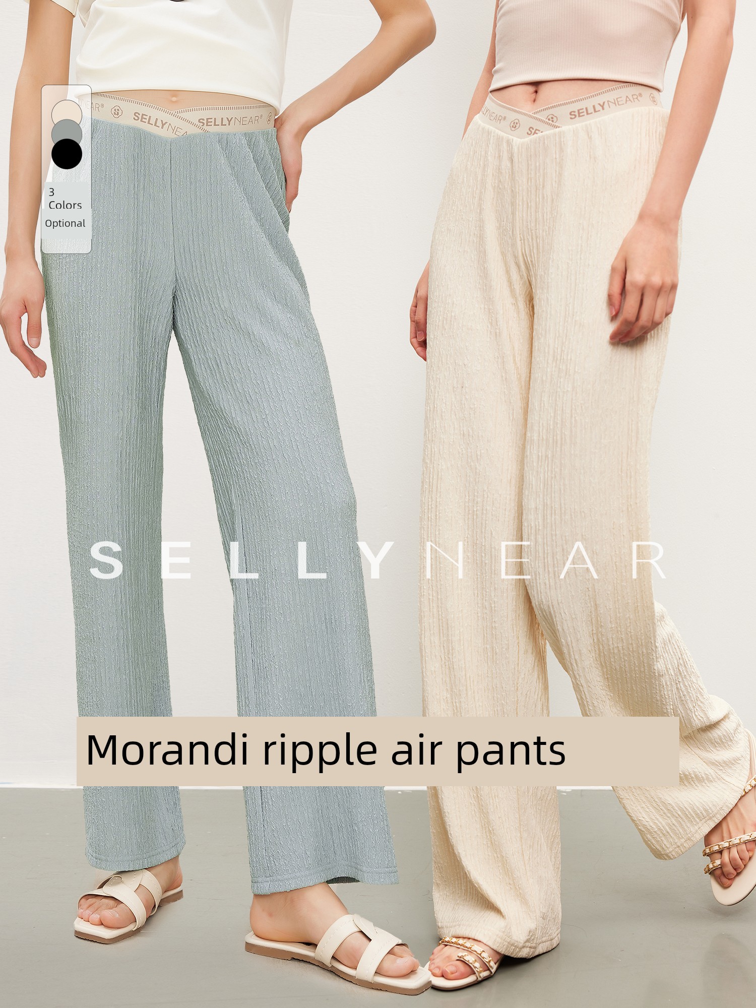 Sellynear Fashion Water Ripple Pregnant Women Straight-Leg Pants