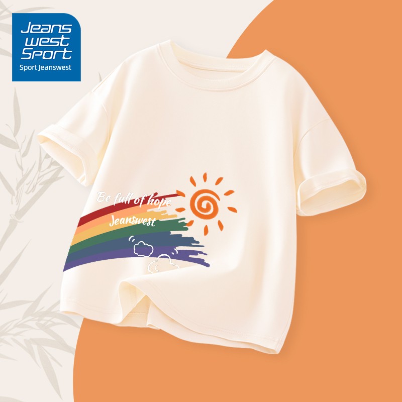 Jeanswest Boys' Short-Sleeved T-Shirt, Pure Cotton Summer Clothing, Boys' Tops, Children's Clothing, Big Kids' Clothing, 2026 New Summer Style — 6
