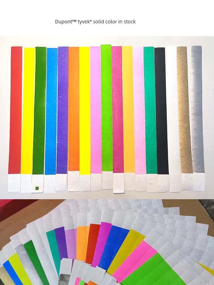 Disposable Dupont Paper Wristbands, Synthetic Paper, Waterproof, Tear-Resistant, Amusement Park, Conference, Test Drive, Annual Meeting Wristbands, Tickets