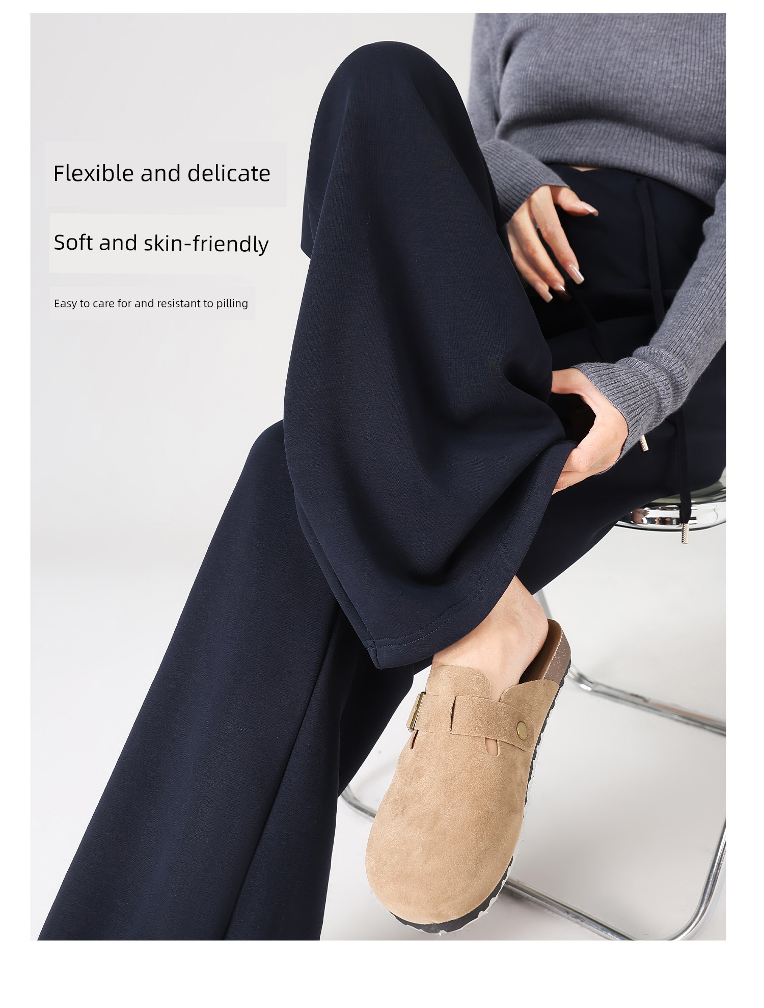 Maternity Pants for Summer, Thin Style for Outerwear, 2026 New Model, Low-Waist, Non-Tight, Straight Wide-Leg Pants for Petite Women, Suitable for Spring — 5