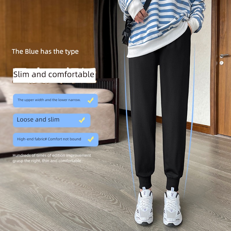 Tie one's feet spring and autumn High waist radish Big size leisure time Sports pants