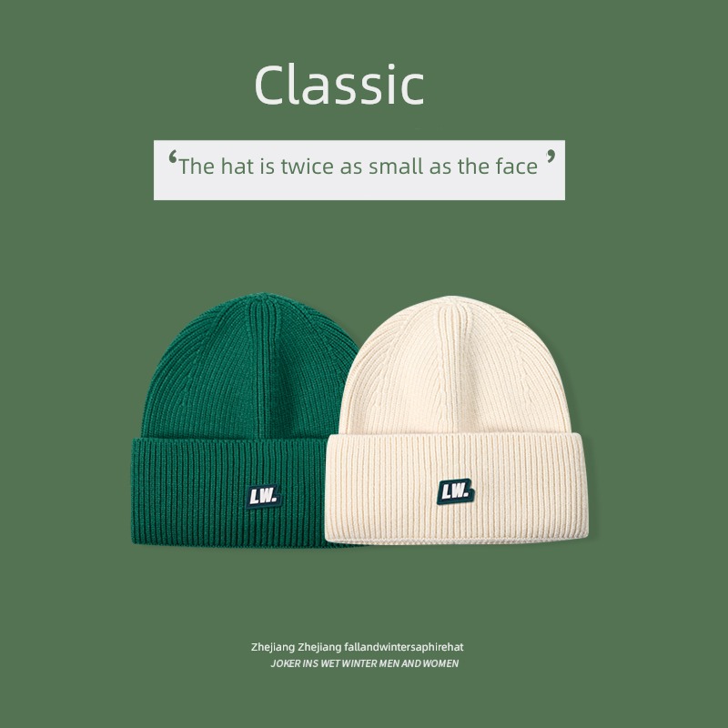 female Autumn and winter Versatile green Plush lovers woolen hat