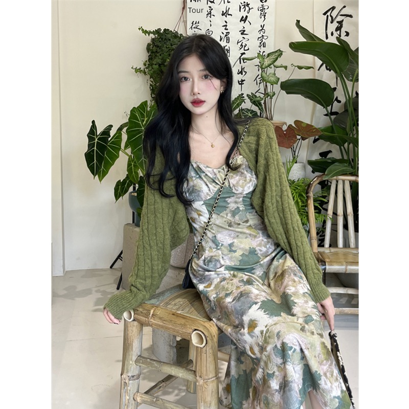 spring Self-cultivation Show thin Wear out chic camisole Dress