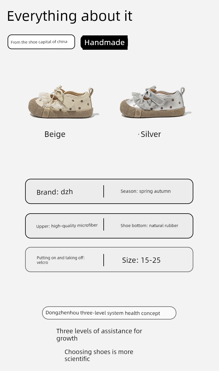 Dongzhen Monkey Girl Baby Princess Shoes Soft Sole Cute Cartoon Style Children's Shoes Lightweight Breathable Girls' Soft Sole Toddler Shoes — 3