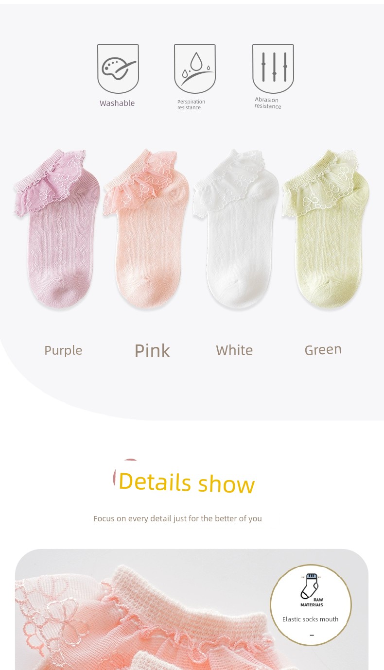 Summer Thin Girl Princess Lace White Socks — 7