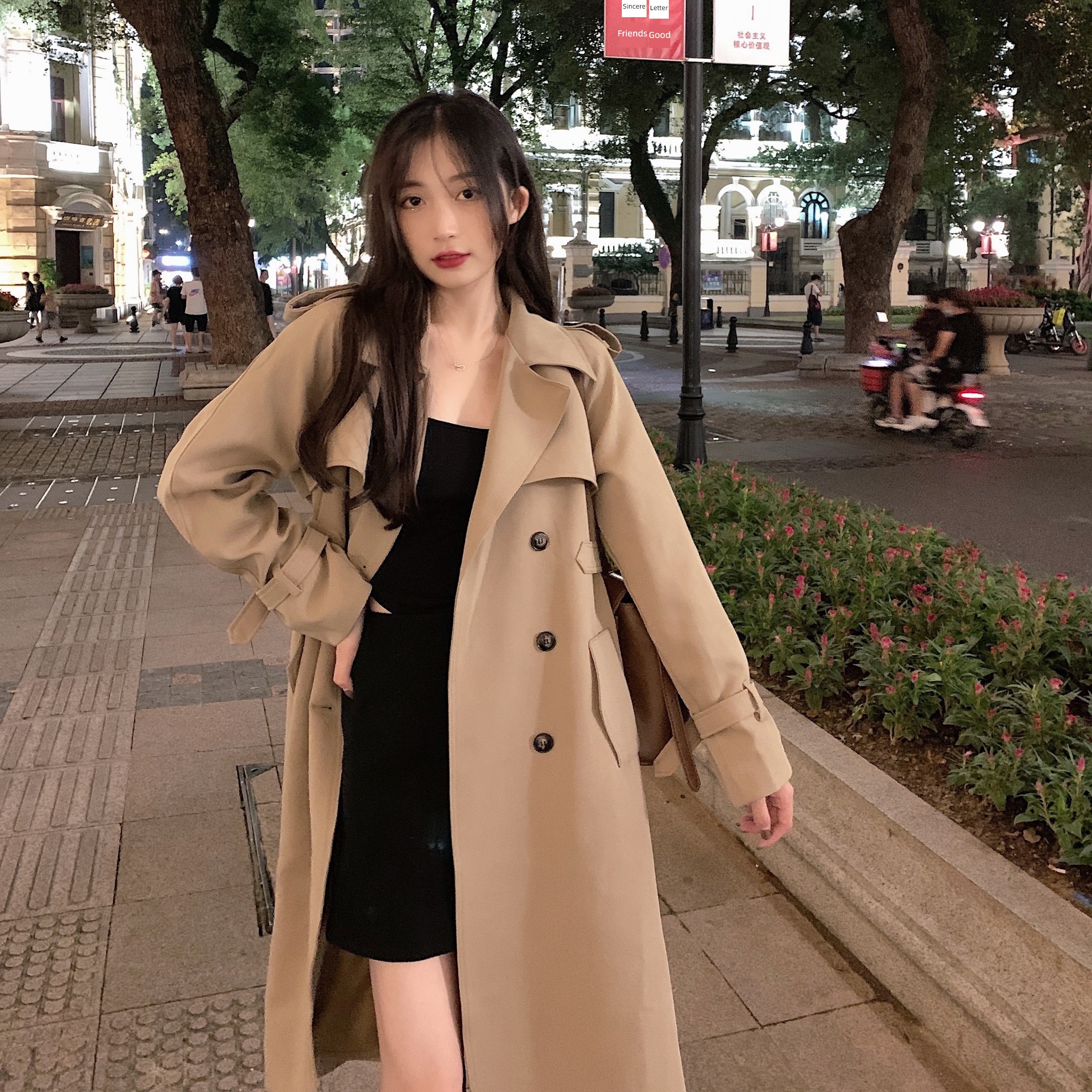 loose coat female Fat mm Medium and long term leisure time Windbreaker loose coat