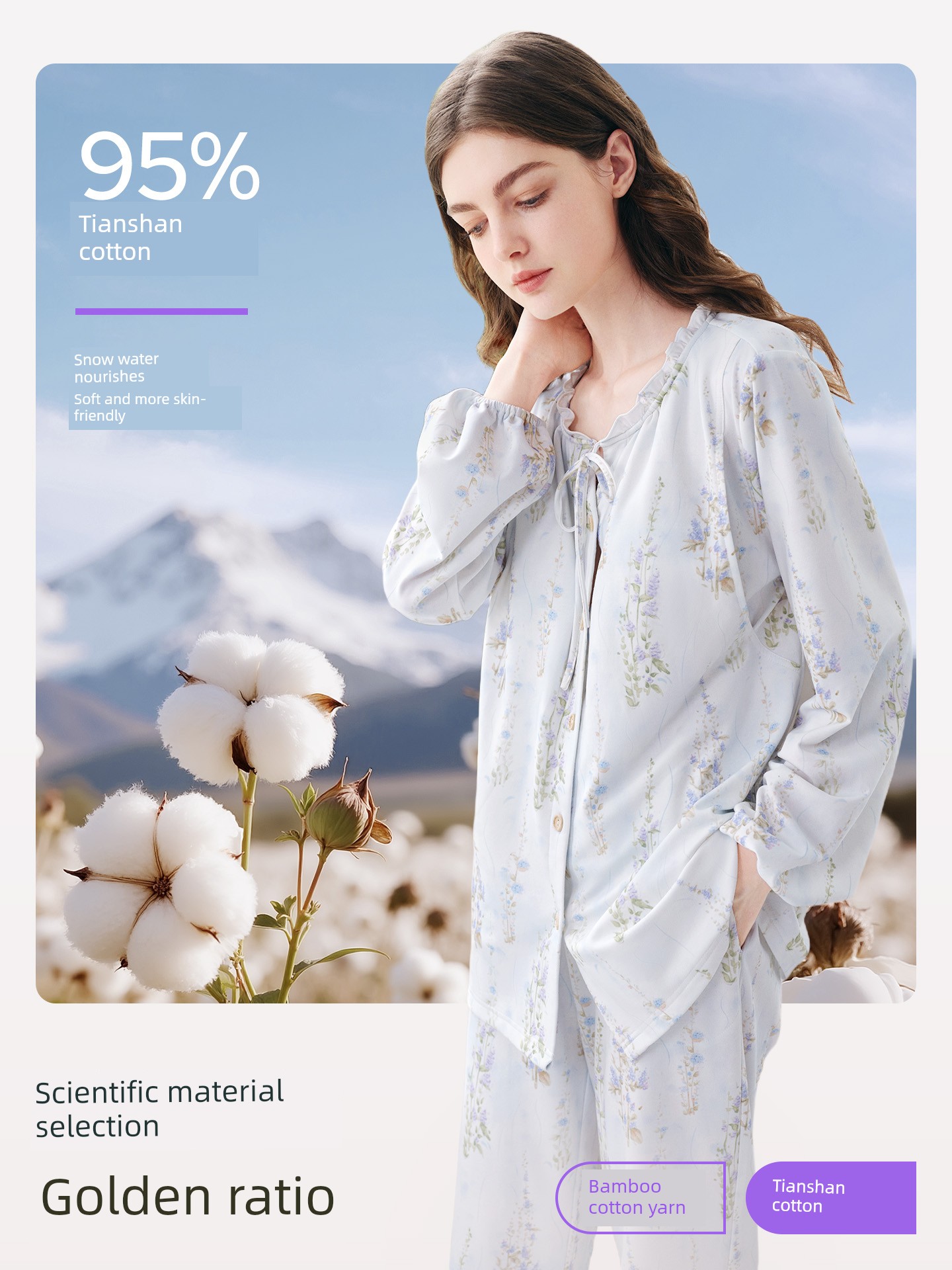 Jq Jingqi Maternity Pajamas with Breast Pads, Pure Cotton Postpartum Clothing for November, Nursing Maternity Sleepwear, Pregnancy Loungewear for Women