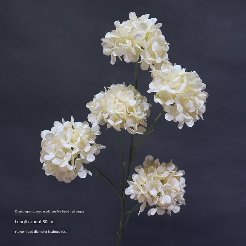 Artificial Flowers in Champagne Color for Wedding Arrangements, Wedding Hall Floral Art, Hydrangeas, Roses, Peonies, Wedding Floral Arrangements, Silk Flowers