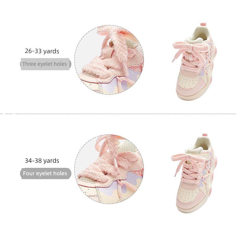 Balabala Kidsren's Shoes, Kidsren's Sneakers, Low-Top Girls' White Shoes, 2026 Summer New Style, Sweet Mesh Breathable Shoes — 6