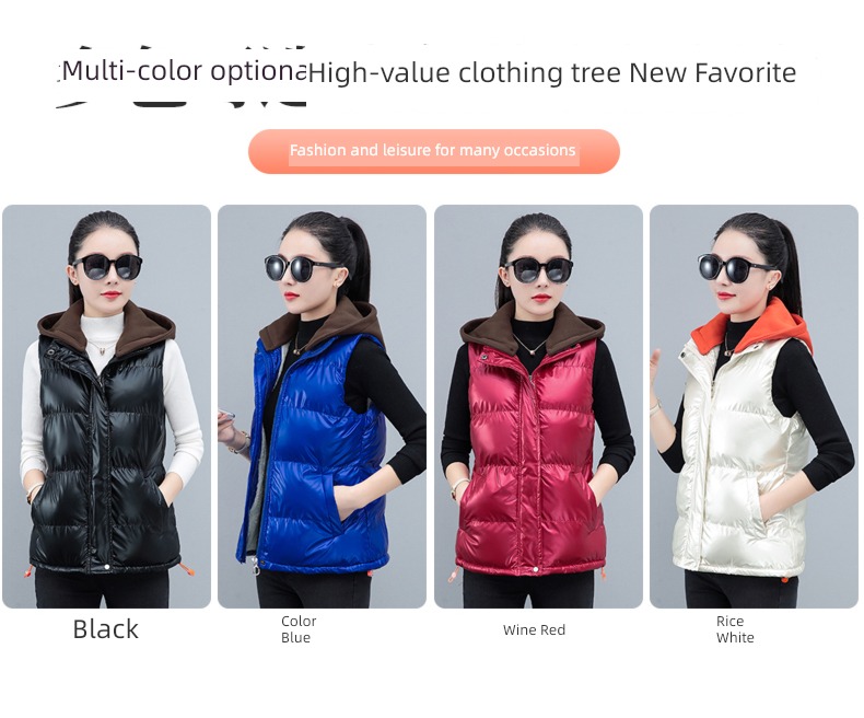 have cash less than that is registered in the accounts Bright surface Autumn and winter keep warm loose coat Down cotton Vest