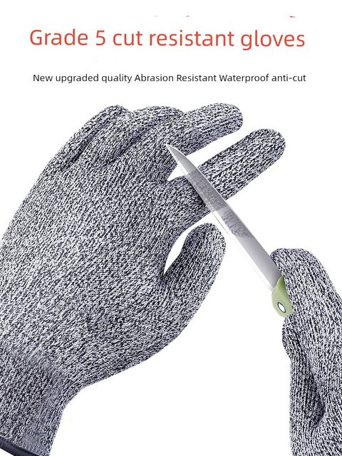 Anti-cut gloves with level 5 cuts, shakes, shakes, slips, kites, wear-resistant kitchen cutting knife assassinate fish cuts, catching hands, driving sea labor protection