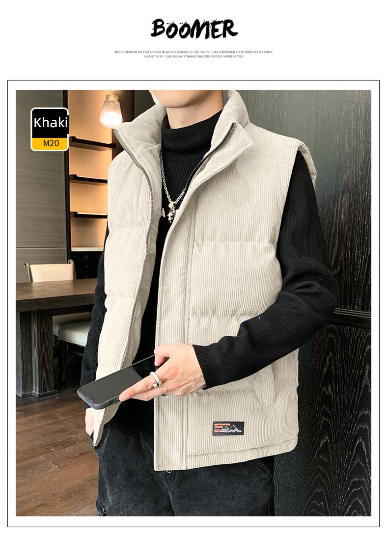 corduroy spring and autumn winter Wear out keep warm vest Vest