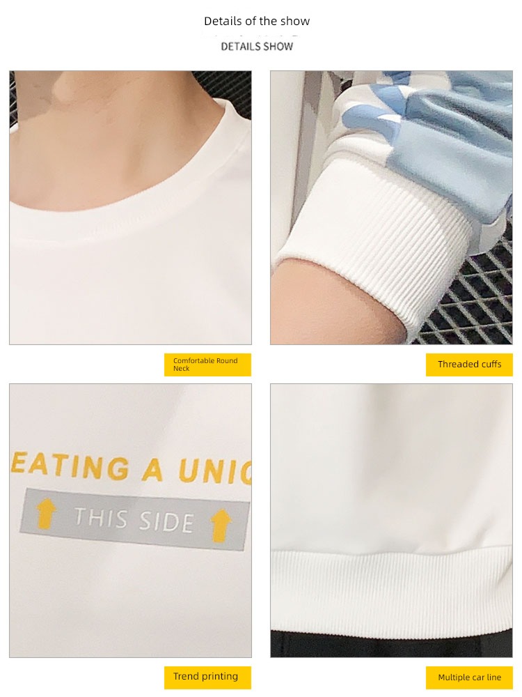Romon T-shirt Spring and Autumn leisure time Lay a foundation man Sweater