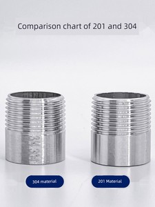 304 Stainless Steel Single-Ended Threaded Pipe Fitting, 1/2 Inch Male Thread Straight-Through Pipe Welding Connector, 3/