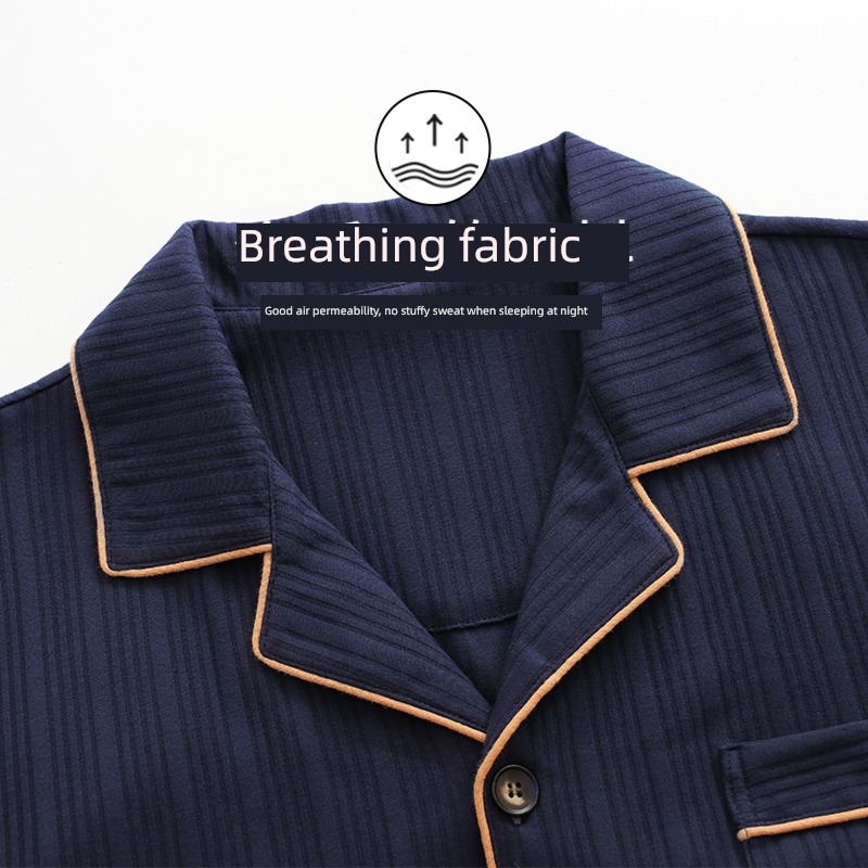 Spring and Autumn Simplicity pure cotton Long sleeve male Can be worn out pajamas