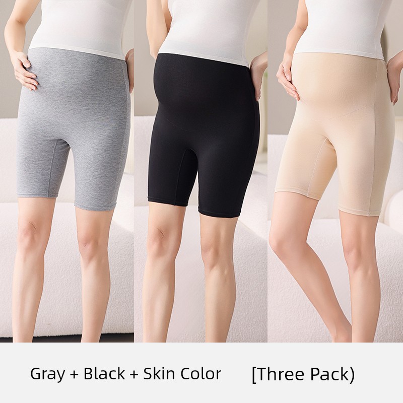 Maternity Cotton Underwear for Summer, Large Size, Anti-Exposure Safety Shorts, Two-In-One, Extended Length, Five-Point Leggings for Summer — 3