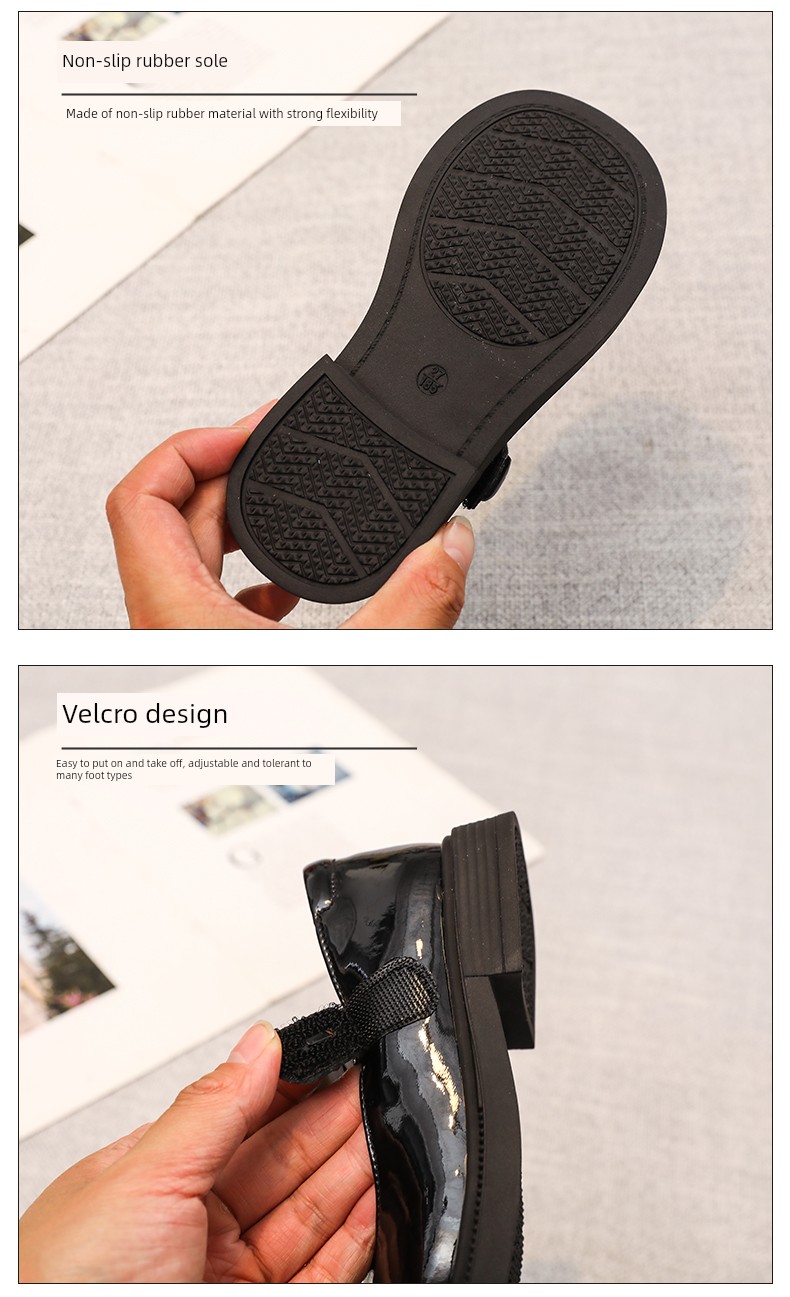Girls' Black Leather Shoes, Genuine Leather Princess Shoes, 2026 Spring and Autumn Children's Single Shoes, British Style Performance Shoes for Girls, — 11