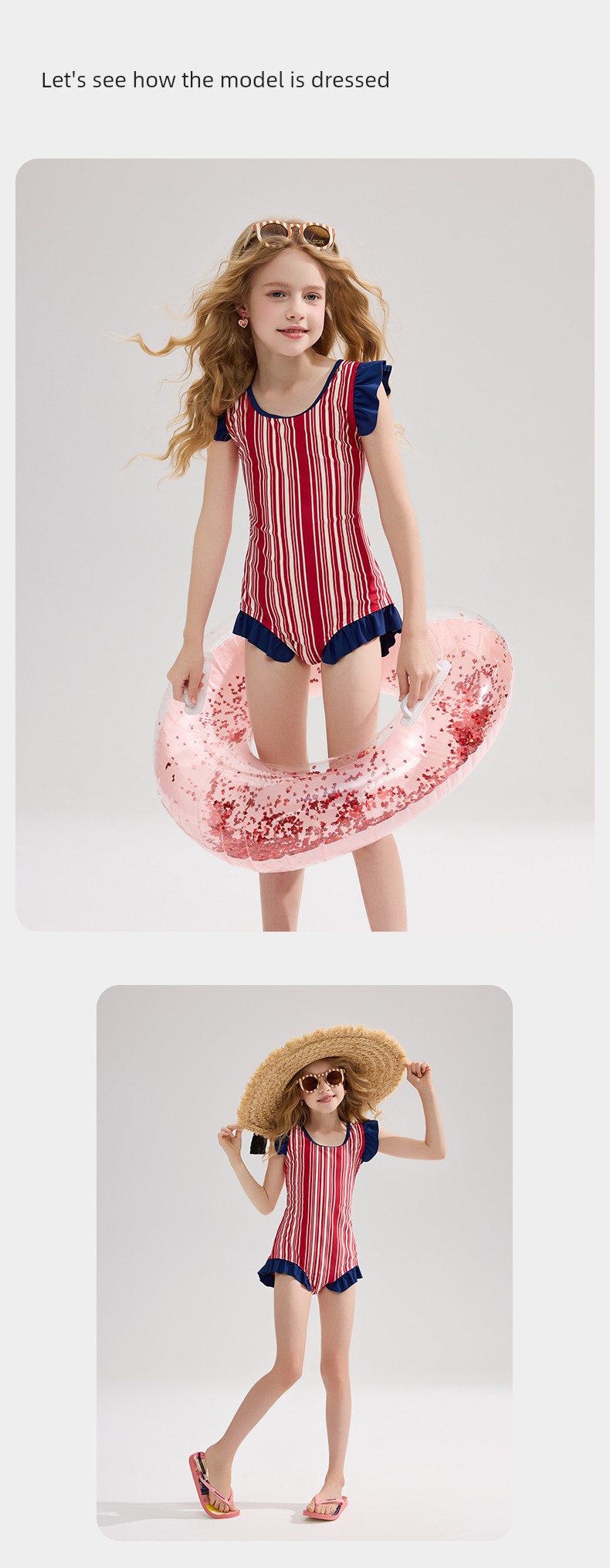 Ask Kidsren's One-Piece Swimsuit 2026 Summer New Style Little Girl's Quick-Drying Sun Protection Baby Swimsuit — 14