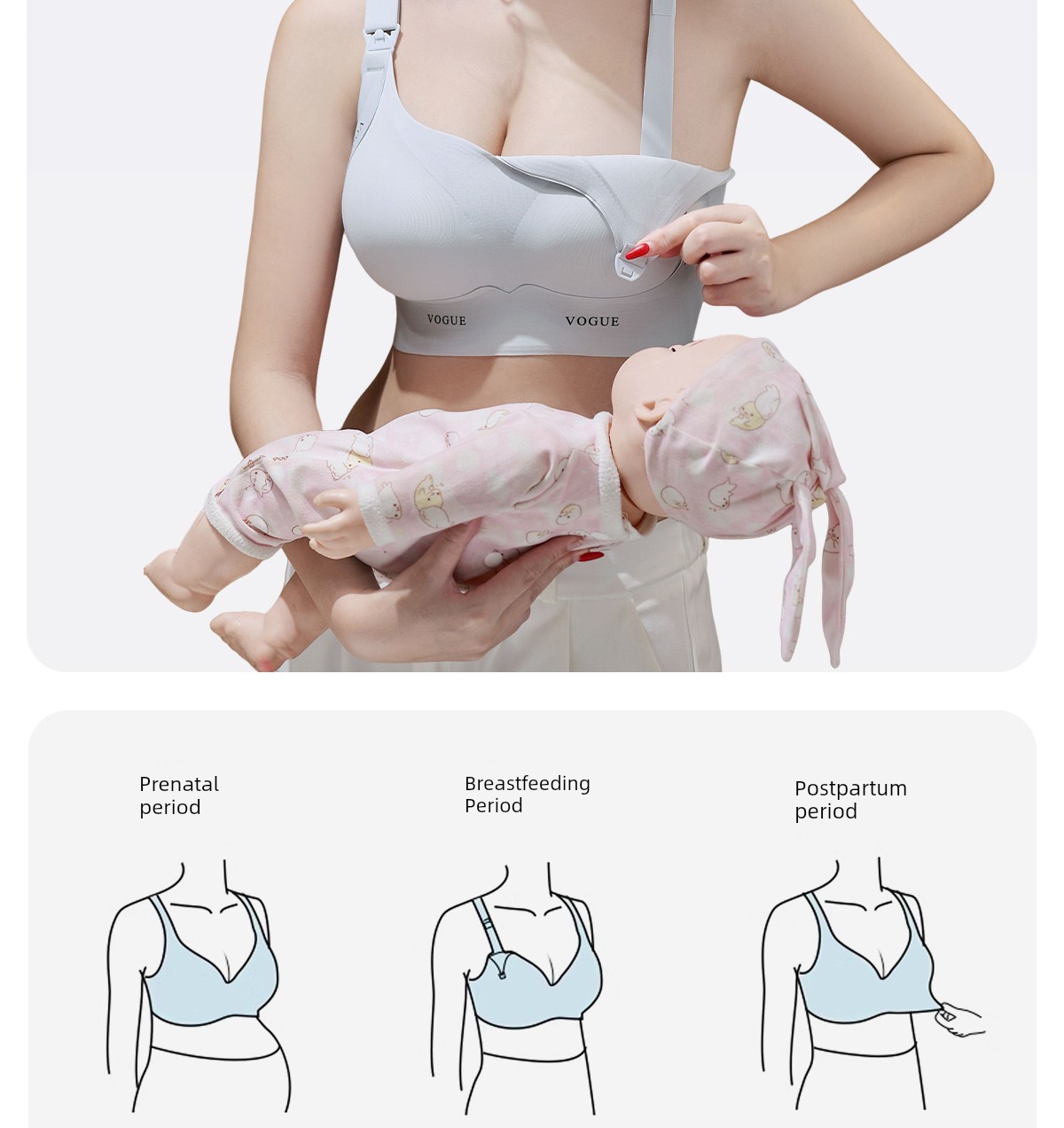 Urban Beauty Anti-Gravity Maternity Nursing Bra, Special for Pregnancy and Postpartum, Push-Up Anti-Sagging Nursing Bra, Large Size — 16