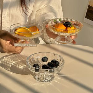 Hit Style Dried Fruit Plate Glacier Glass Fruit Plate Snack Plate For Home Living Room Snack Plate Candy Plate