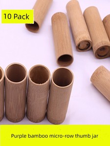 Purple Bamboo Micro-Pore Set Box, Thumb-Sized Bamboo Jar, Water-Boiled Unpainted Carbonized Jar, Small Bamboo Jar for Be