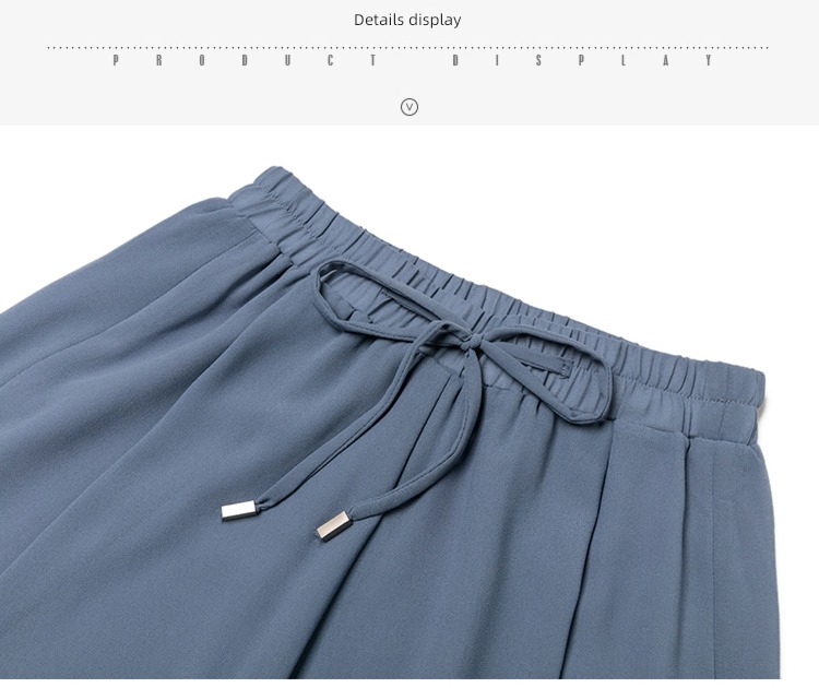 fashion fold High waist Sagging sensation Thin money Nine points Wide leg pants