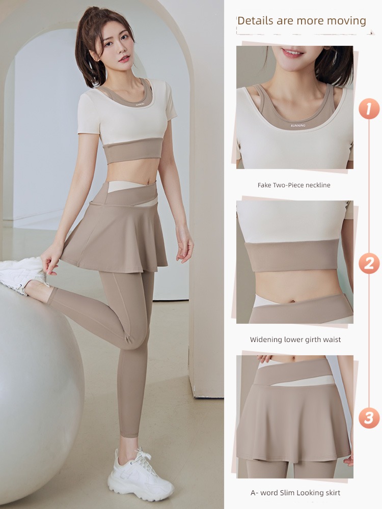 female motion Morning running train Bodybuilding Short sleeve Yoga clothes