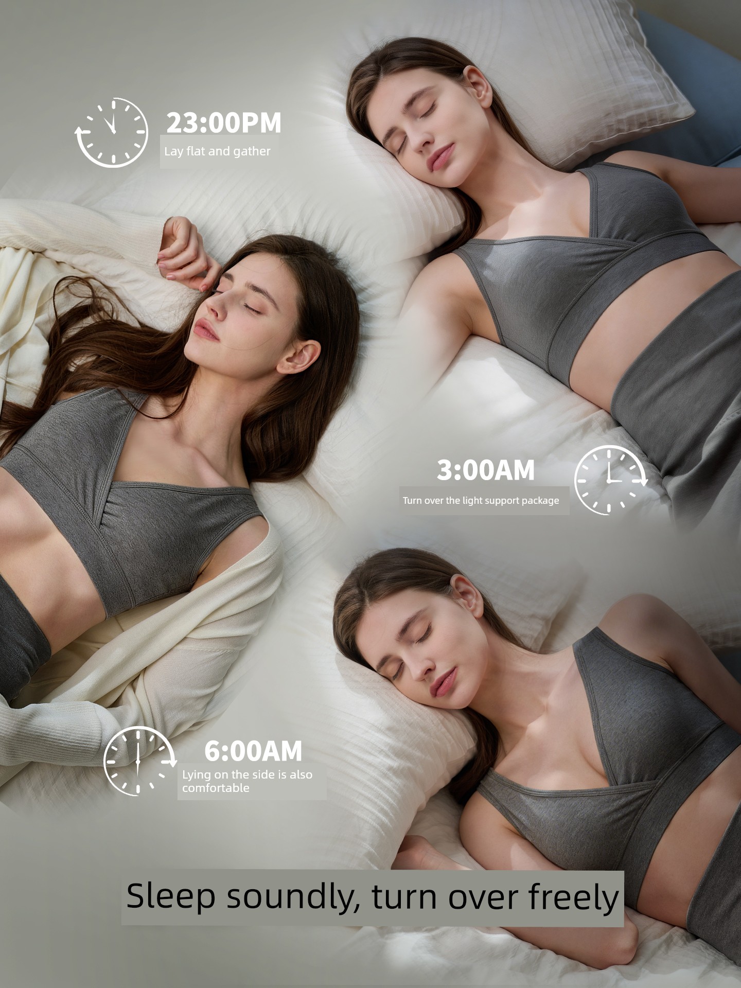 Yatmao Tianzhu Sleep Nursing Bra for Pregnancy and Postpartum, Front-Opening Vest-Style Maternity Bra for Women