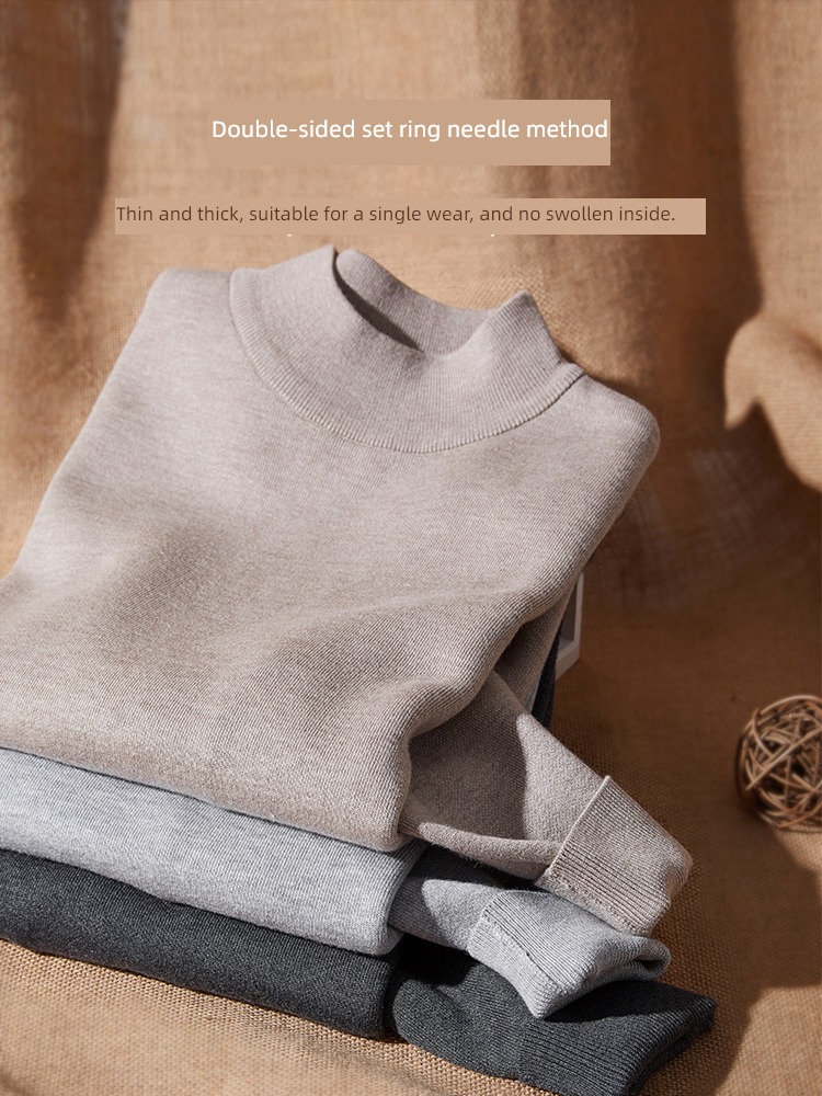 white Derong Middle collar Sweater trend loose coat sweater