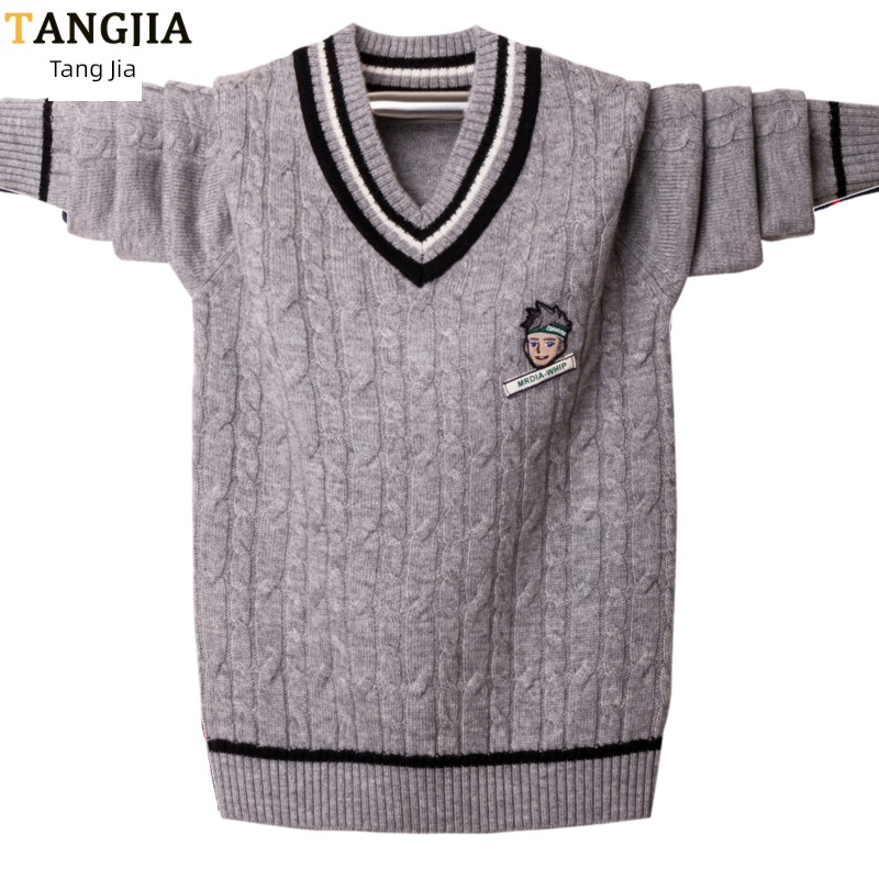 schoolboy V-neck Thickened section teenagers college cardigan