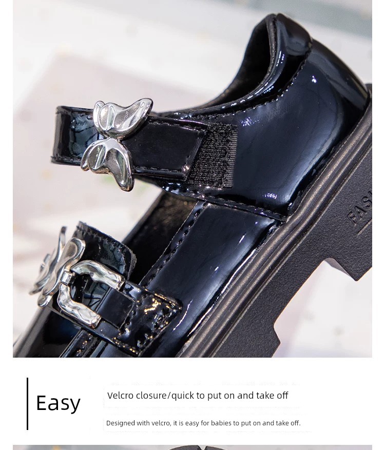 Black Leather Shoes for Girls, College Style, Height-Increasing, Versatile, British Style, Comfortable, Thick-Soled, Round-Toe, 2026 New Model — 9