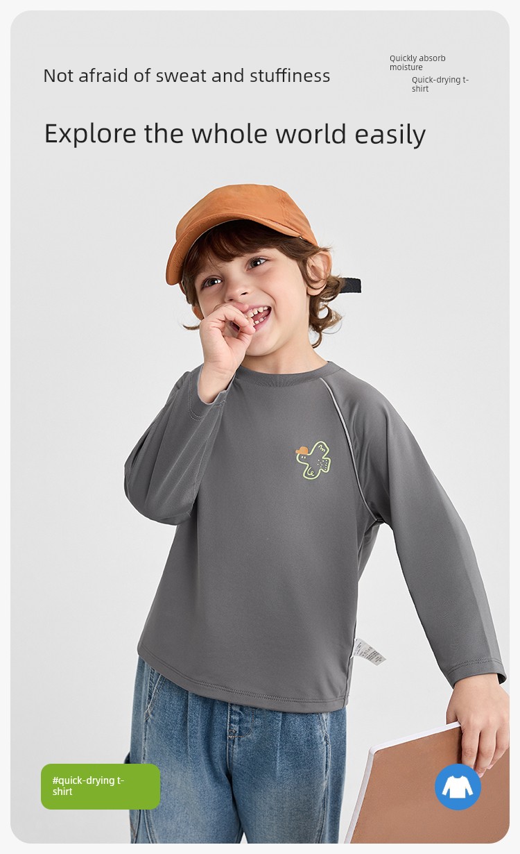 Balabala Children's Clothing Boys' Long-Sleeve T-Shirt Children's Top Baby Undershirt 2026 Autumn Collection Raglan Sleeves — 7