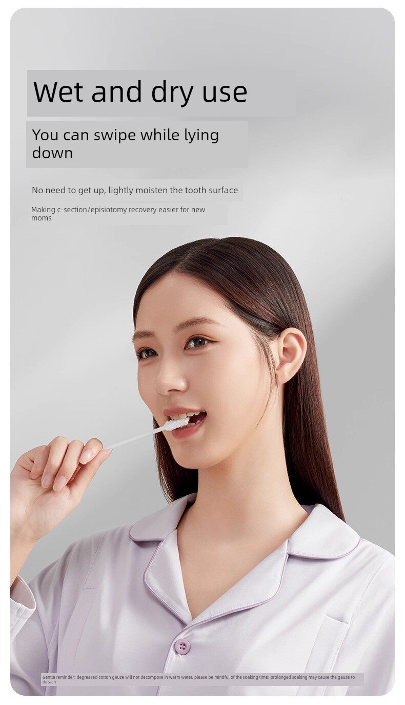 October Crystal Gauze Postpartum Toothbrush Disposable Maternity Supplies for Pregnant Women Postpartum Toothbrush Maternity Supplies 30 Pieces — 8
