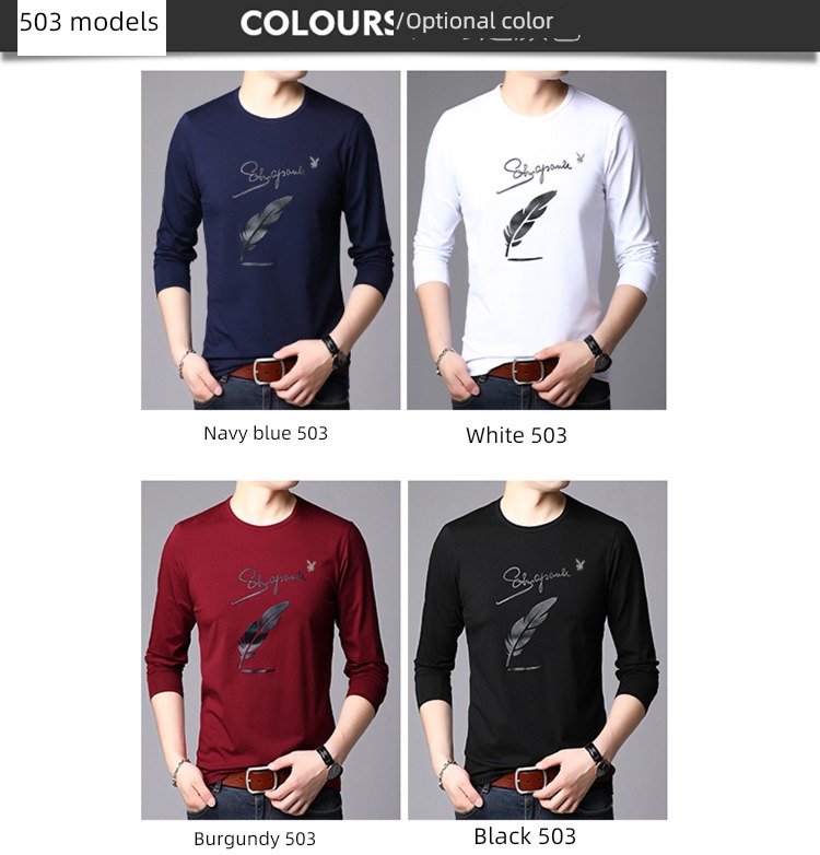 dandy Long sleeve T-shirt man 2022 Autumn clothes pure cotton Put on your clothes trend Undershirt Autumn clothes Big size men's wear
