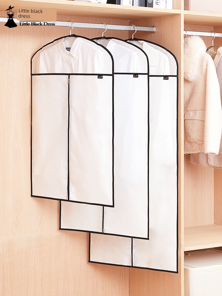 日式簡約防塵罩加厚無紡布衣物收納袋 大容量透明西服西裝外套套子 (8.3折)