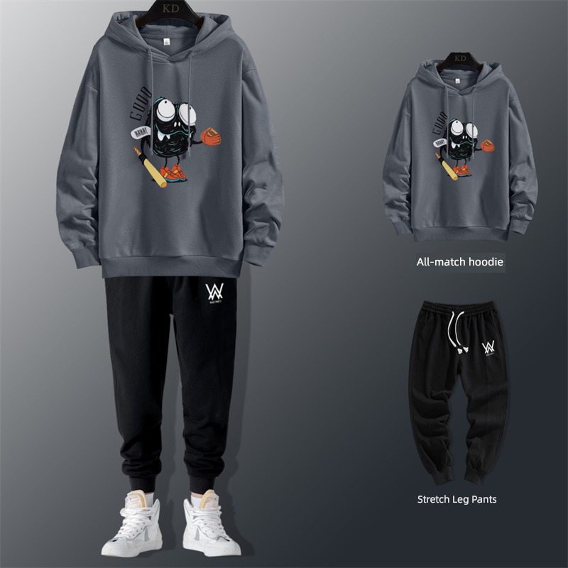 handsome winter Plush thickening collocation Hooded Sweater