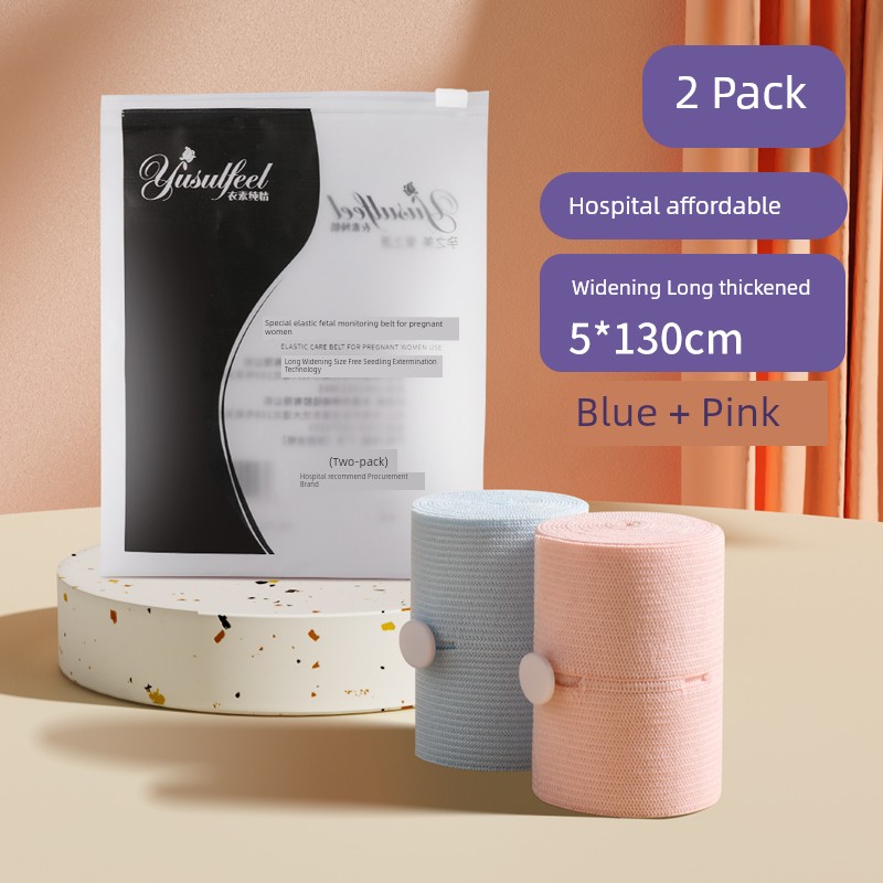 Hospital, Same Section Two Widened Fetal Heart Monitoring Belts for Prenatal Examination — 1