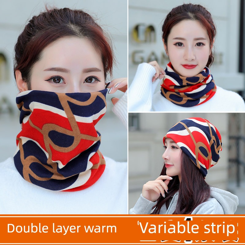 female winter thickening Spring and Autumn Hat one Neckline
