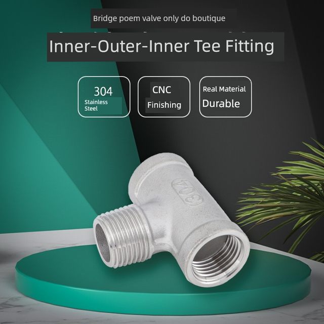 304 stainless steel outer wire tee inside and outside thread outer thread outer screw teeth tee inside inside and outside inside and outside inside wire port 4 points DN25