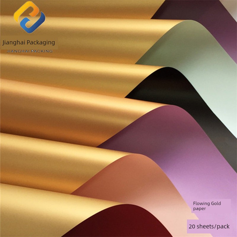Jianghai Flow Golden Ouya Paper Gold Paper Gold Bouquet Floral Dacal Paper Gold Color Paper Two-Color Gift Packaging Material
