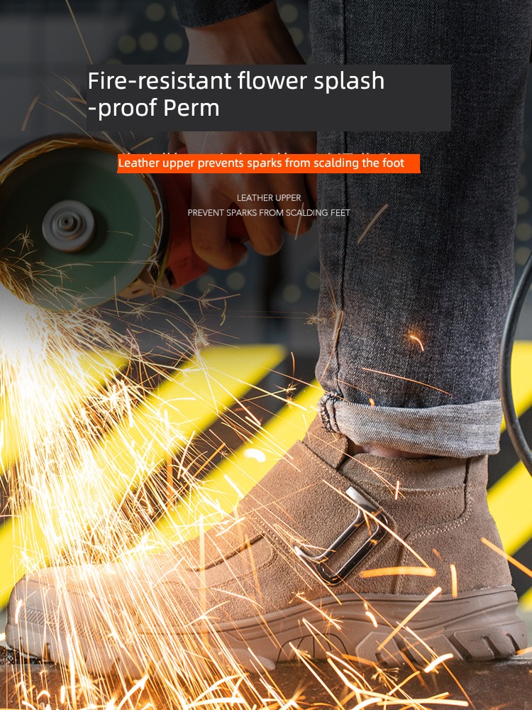 protective shoes man ventilation Four seasons Steel Baotou Anti smash and anti puncture Deodorization Safety shoes soft sole Electric welding Work shoes