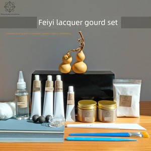 Intangible Cultural Heritage Lacquer Gourd Set, Rhinoceros Skin Lacquer Eggshell Mother-Of-Pearl Techniques, Lacquer Art