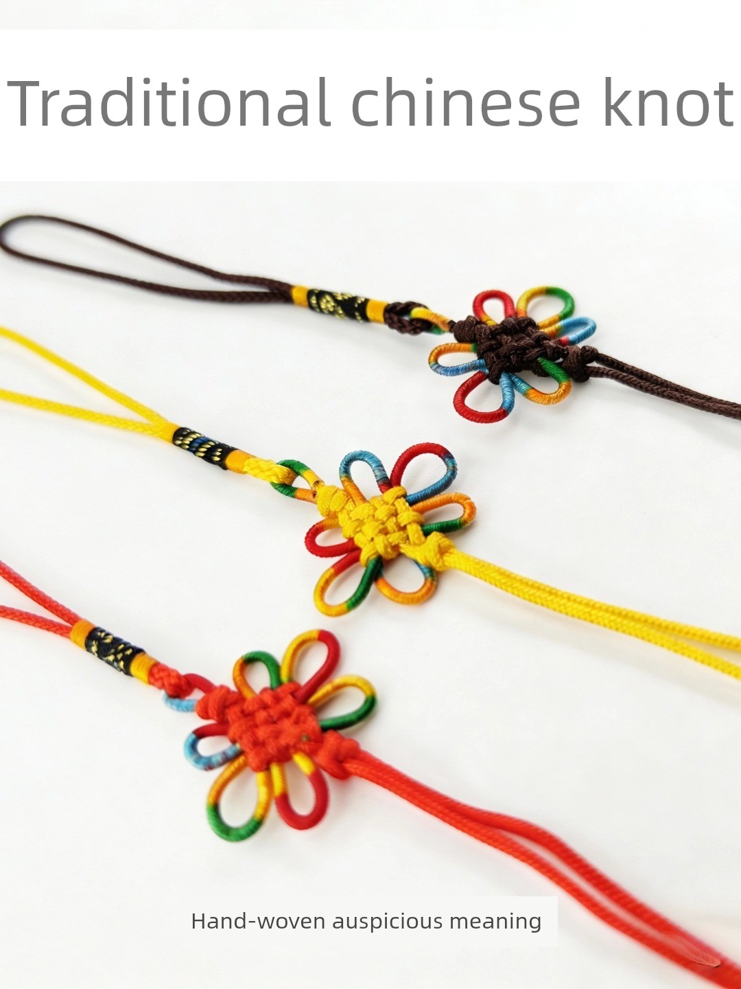 Chinese Knot Hanging Rope, Hand-Woven Six-Ear Knot, Chinese Style Sachet String, Auspicious Knot, High-End Flower Knot, Lantern Knot