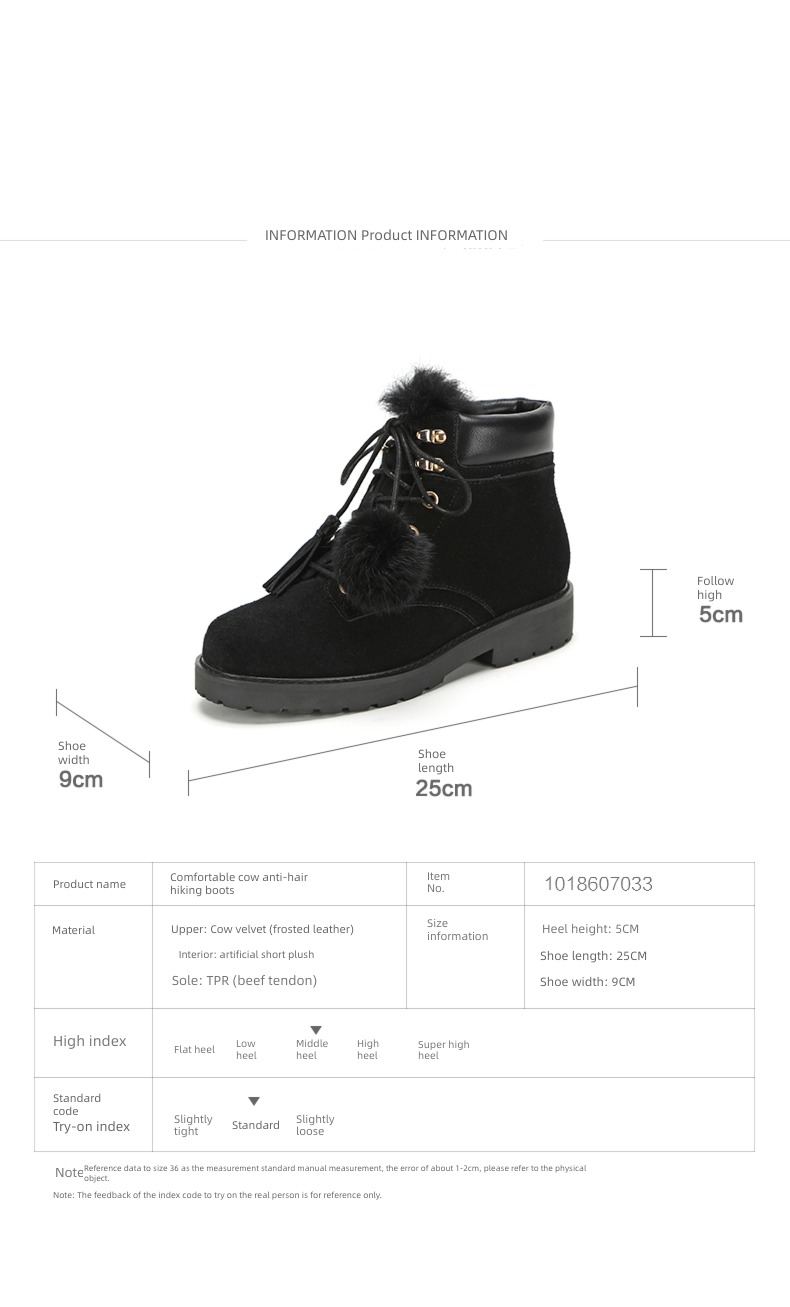 Daphne winter new pattern Simplicity villus decorate Martin boots