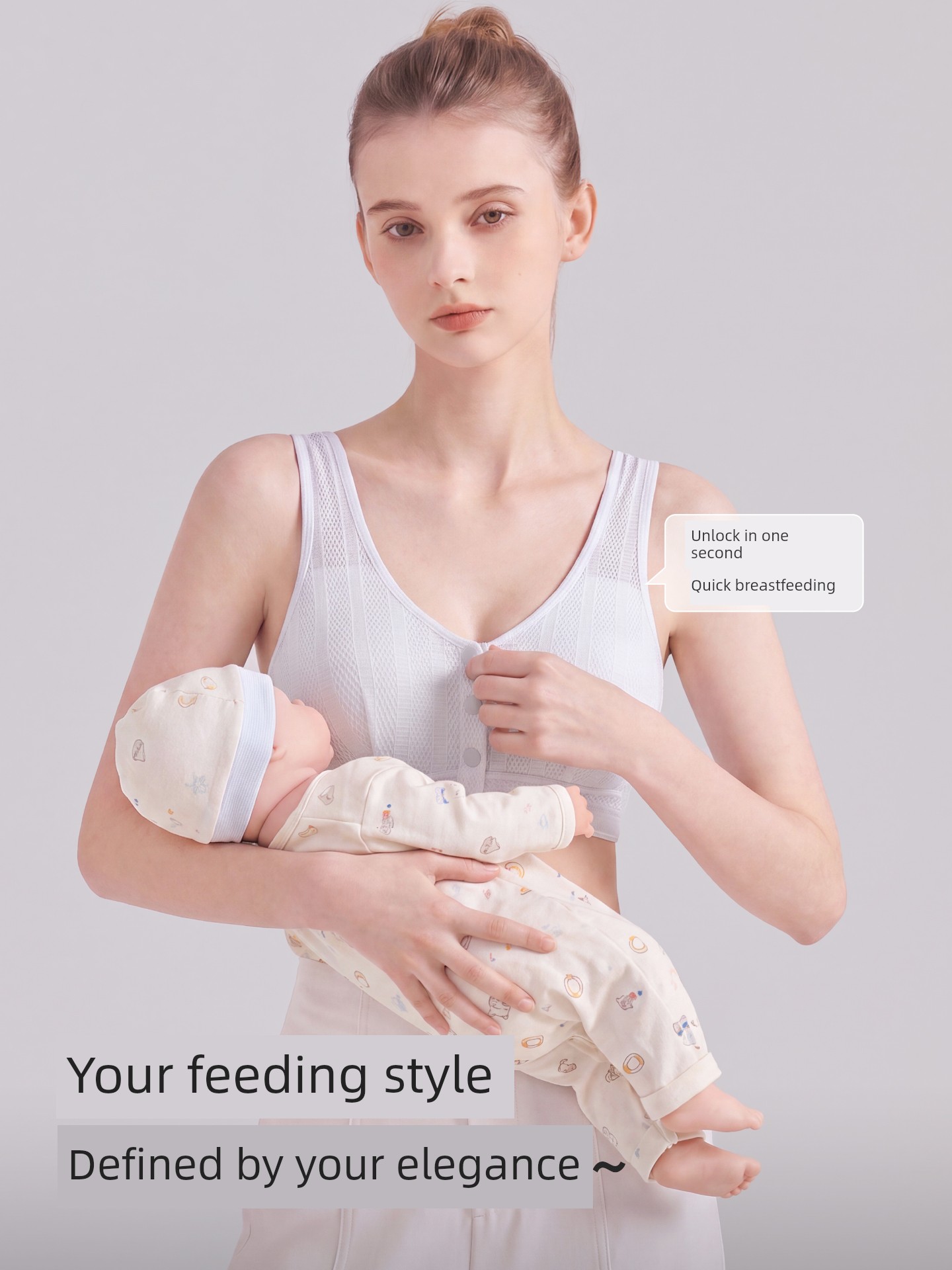 Front-Buttoned Nursing Bra for Postpartum Breastfeeding and Sleeping, Special Vest-Style Maternity Bra for Pregnancy, Ultra-Thin Summer Model — 2