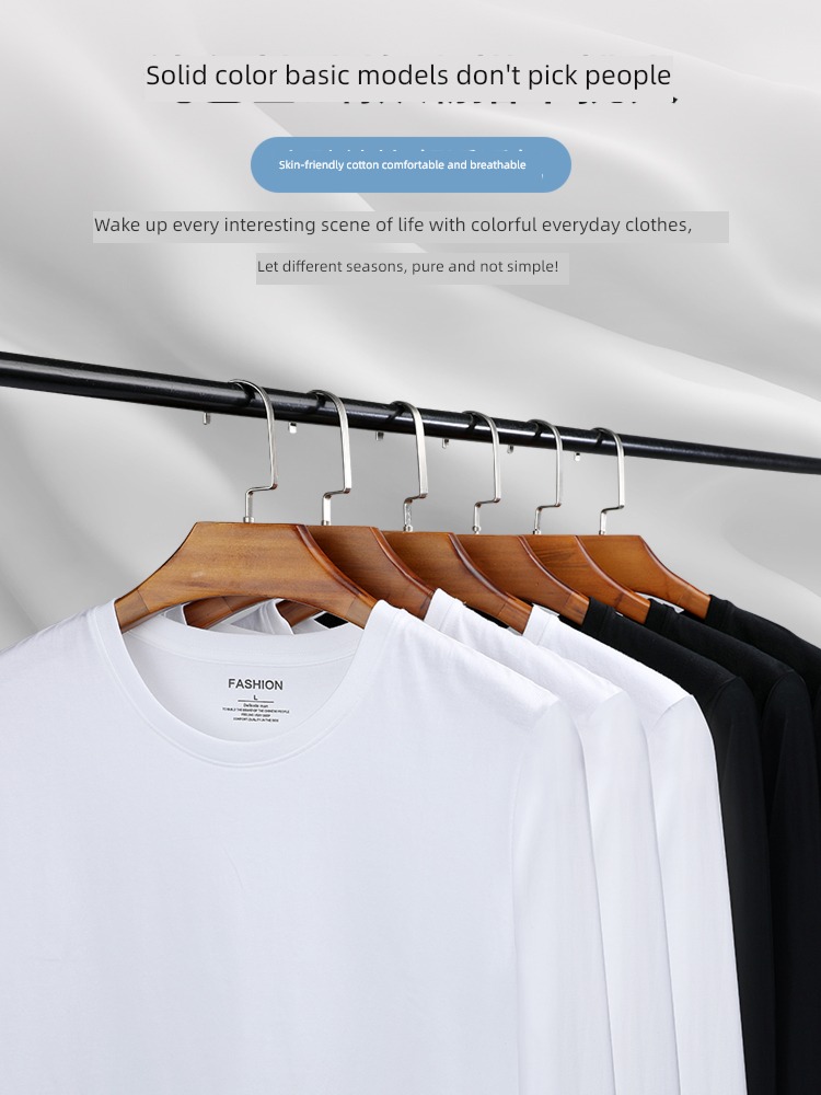 Spring and Autumn man white Sweater Inner lap Long sleeve T-shirt