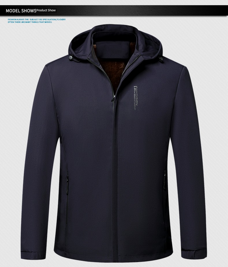 Detachable Hat Autumn and winter Dad Costume Jacket loose coat